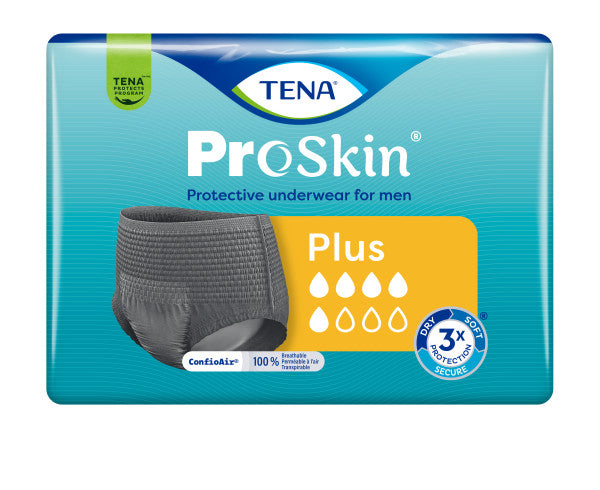 TENA ProSkin Protective Underwear for Men, Moderate Absorbency, Large, 18 Count