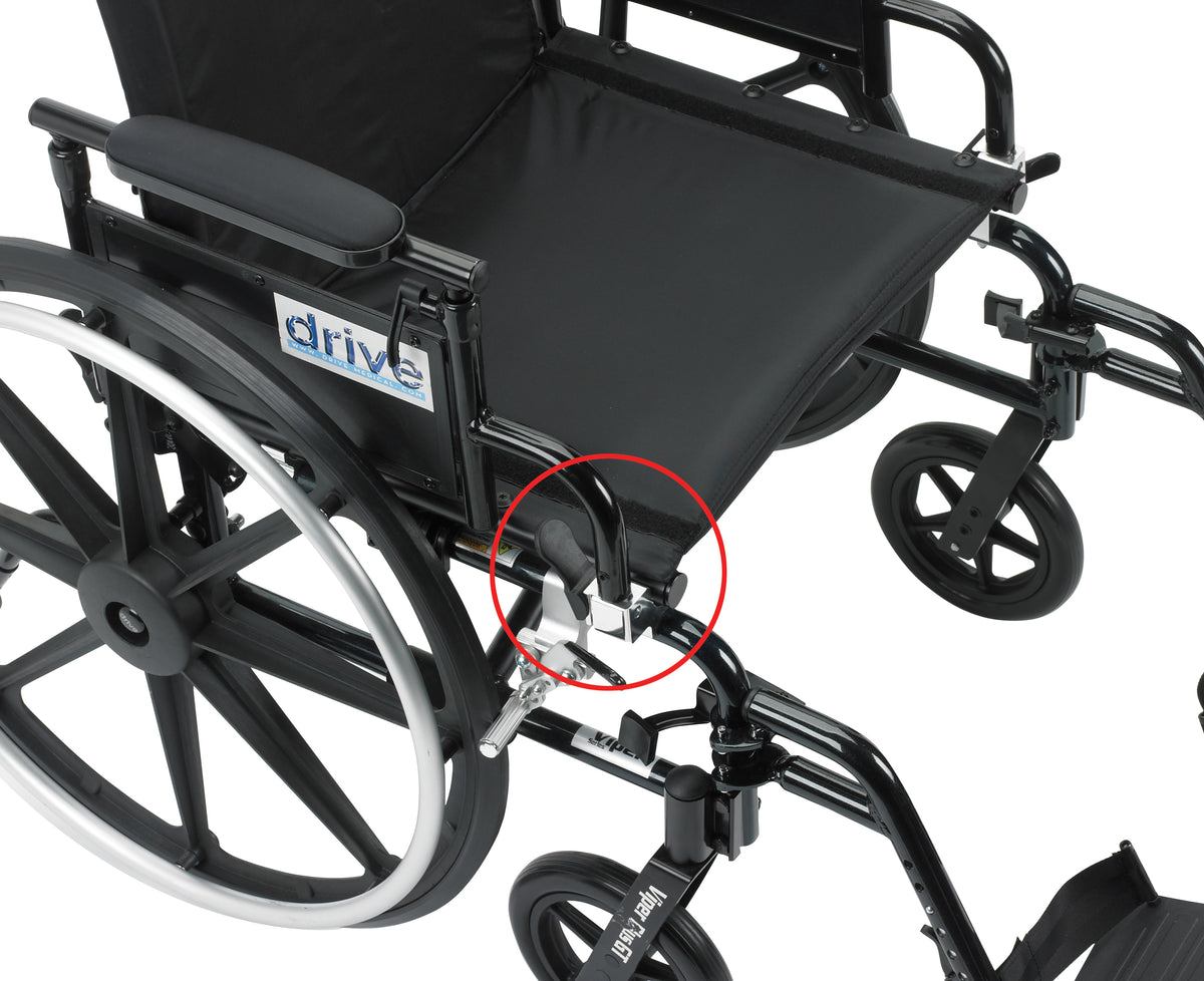 Drive Cruiser X4 Adjustable Desk Armrest Swing Away Footrest 18" Black