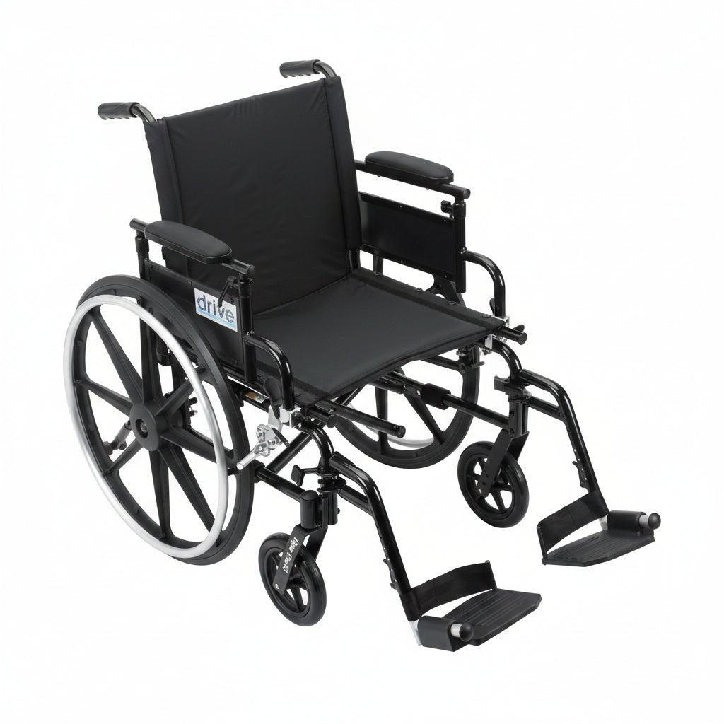 Drive Cruiser X4 Adjustable Desk Armrest Swing Away Footrest 18" Black