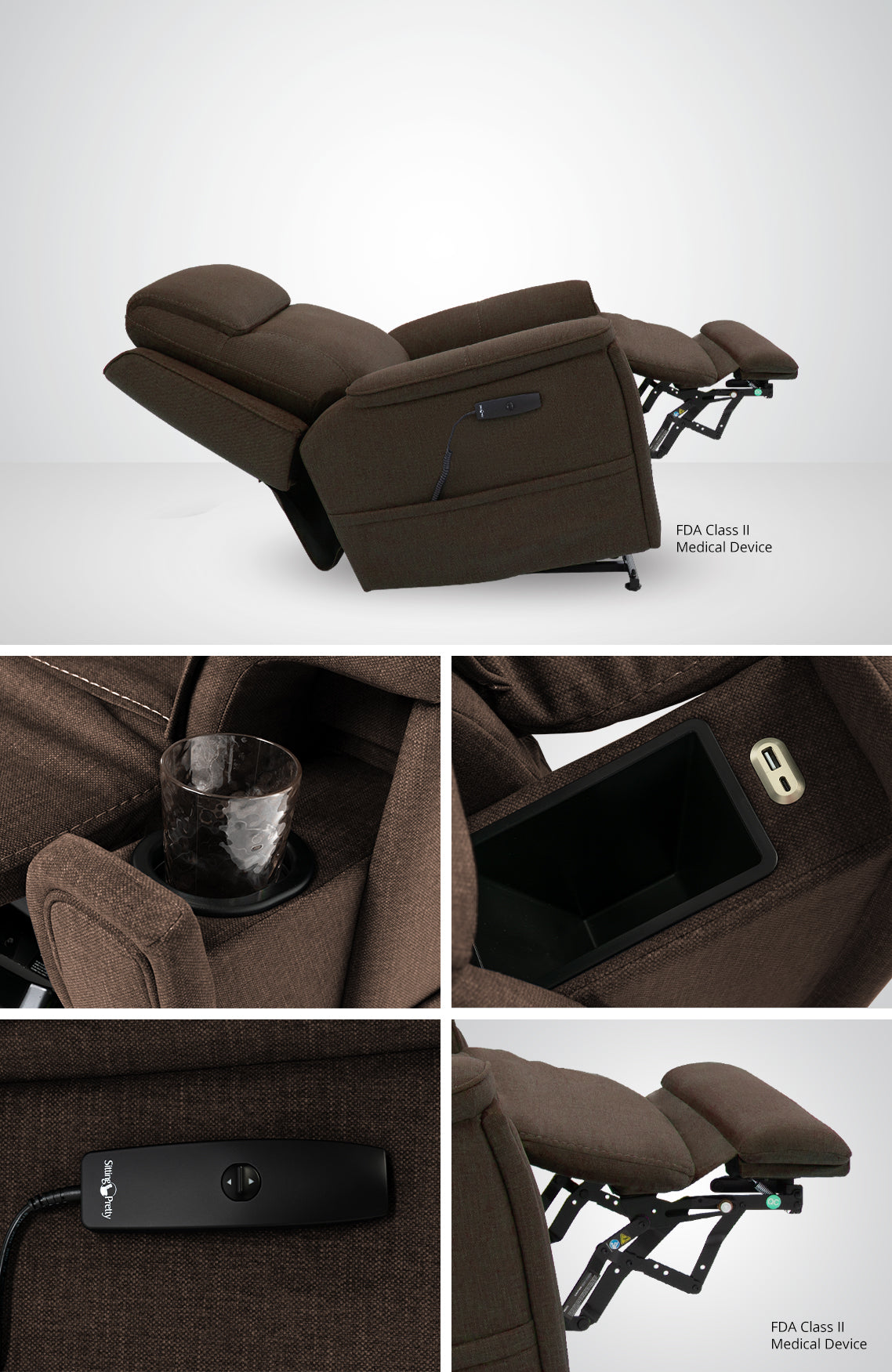 Pride Evolution LC-435 Power Lift Recliner Mocha XXL