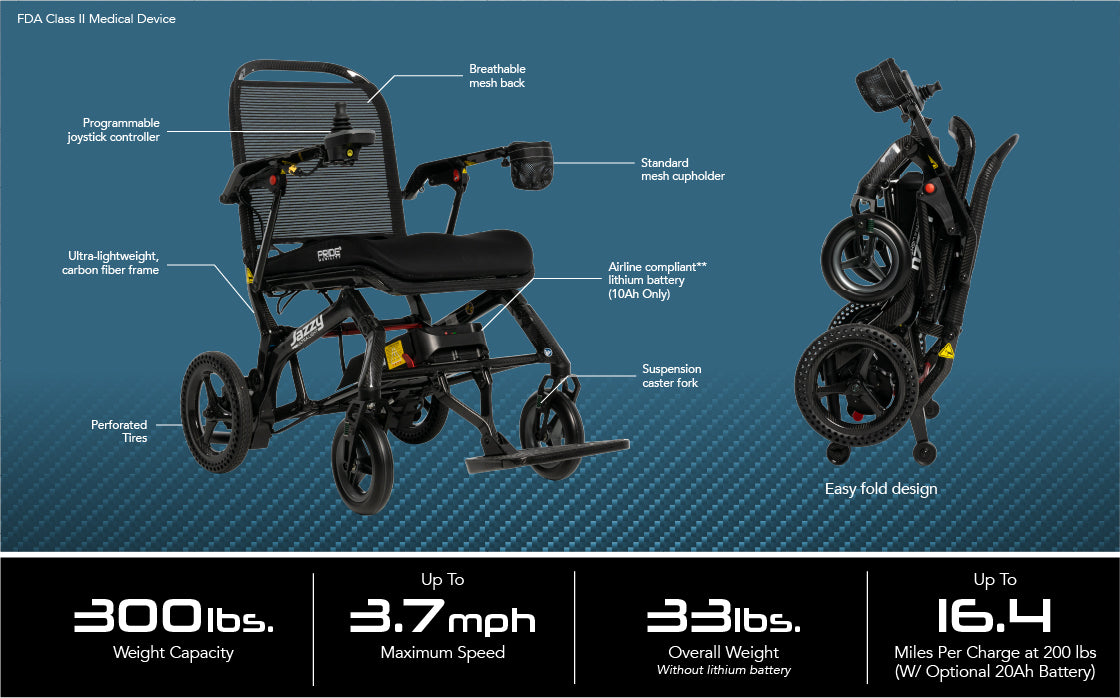 Jazzy Ultra Light Portable Power Wheelchair
