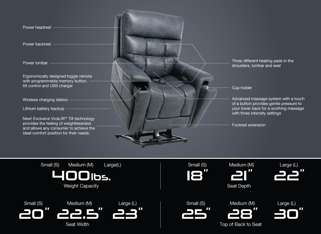 Pride Viva Lift Ultra PLR-4955 Power Lift Recliner
