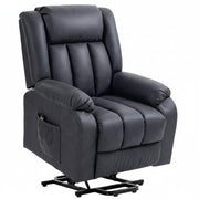 Microfibre Power Lift Recliner Chair 1 Zone with Remote Control, Charcoal Grey - Rental